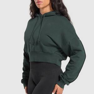 Chándal de dos piezas liso de gran tamaño con logotipo personalizado de invierno, chándal para mujer, conjunto de pantalones de chándal con capucha - Product Image 5