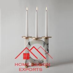 Design Grey Italian Marble Pillar for Candle Table Votive Decoration T- <b>Light</b> Holder Table Top & Wedding Decoration - Product Image 4