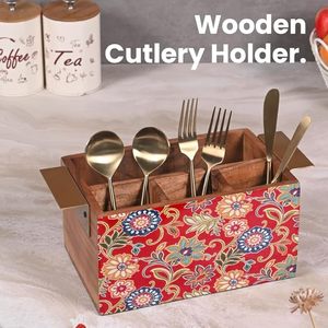 Porta Utensilios de Madera Impreso, Organizador Económico para Cucharas, Cucharones y Utensilios de Cocina, Porta Utensilios de Madera Decorativo Impreso - Product Image 2