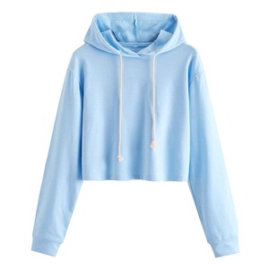 Logo personnalisé Streetwear femmes sweat pull Gym sweats à capuche femmes sweat à capuche dames décontracté haut court sweats à capuche vierges - Product Image 1