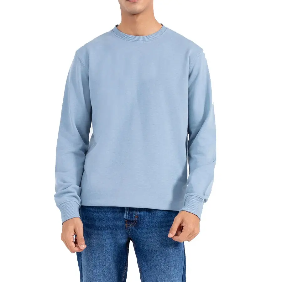 Top vente hommes et femmes ciel 300 GSM polaire blanc pull décontracté sweat à col rond avec manches complètes par AL FARAJ