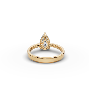 Bague en diamant de forme poire cultivé en laboratoire, 1,5 carat total, clarté VS1 et taille excellente, en or 18K/14K pour fiançailles féminines - Product Image 5