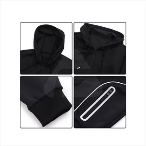 Chándales deportivos para hombre, ropa de entrenamiento para atletas, conjuntos de chándales con capucha de poliéster y algodón, venta al por mayor, 2023 - Product Image 6