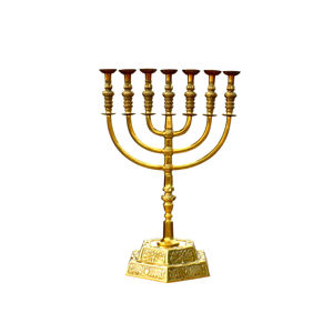Bougeoir Menorah en métal traditionnel fait à la main pour la maison Hanukkah religieuse et décor de Noël pour l'éclairage Menorah - Product Image 6