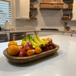 Bol à pâte en bois élégant fait à la main finition naturelle ustensiles de cuisine pour les salades ou les plats d'assiette artisanat domestique le plus récent - Product Image 3