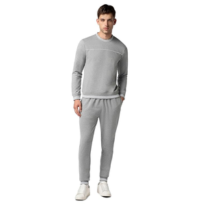 2025 ropa de calle personalizada para hombre, Jersey acolchado Regular de gran tamaño, manga larga, cuello redondo acanalado, 100% algodón tejido transpirable - Product Image 1