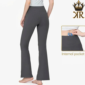 Yoga Legging classique Flare pantalon femmes collants de sport Fit pantalon taille haute Fitness porter Yoga Flare pantalon - Product Image 6