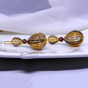 Ensemble de boucles d'oreilles en argent sterling 925 pour femmes plaqué or avec pierres précieuses de tourmaline classiques Option de style de charme vintage - Product Image 4