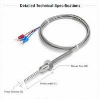 Sensor de Temperatura de Gases de Escape (EGT) Tipo K, Rosca NPT de 1/8, OEM para Ajuste de Motores Turbo Automotrices