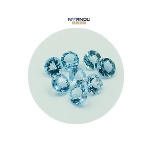 Yarı değerli taş mavi Topaz yuvarlak Faceted Optimum kalite taş tedarikçisi