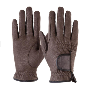 Gants d'équitation pour femmes, best-sellers du fabricant, dernier design personnalisé avec logo, respirants, marron, pour le polo. - Product Image 1