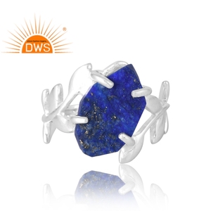 Latest Selling 925 Sterling <b>Silver</b> Natural Lapis Gemstone Stackable <b>Ring</b> Custom Jewelry For Women Gift For Her - Product Image 3