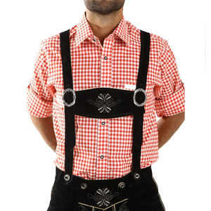Pantalones Lederhosen Negros de Gamuza hasta la Rodilla Personalizados para Hombre, Pantalones de Cuero Bordados Tradicionales Bávaros para Oktoberfest - Product Image 5