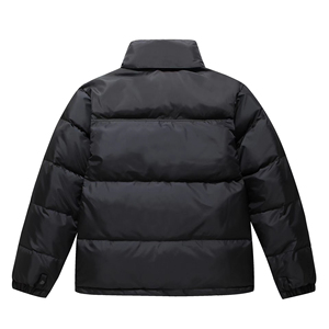 Néon vert brillant recadrée à manches longues manteau d'hiver veste bouffante pour les femmes col montant Style bulle - Product Image 3