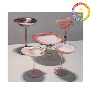 Verre à vin de conque et de pétoncles fait à la main du Viet Nam | Article pour cadeau et décoration intérieure - Product Image 1