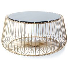 Mesa de Centro de Alta Calidad Ecológica, Fácil de Limpiar, de Metal y Acero, Decorativa para Sala de Estar, Mesa de Centro de Vidrio y Metal Dorado - Product Image 3