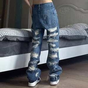 Pantalones Vaqueros Rotos de Moda Urbana Vintage para Hombre, Jeans Ajustados Casuales, Jeans Sólidos para Hombre, Pantalones de Mezclilla - Product Image 3