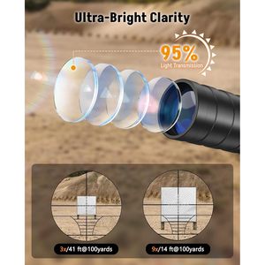 MidTen 3-9x32 Sporting Scope Combo Dual <b>Illuminated</b> Optics Red Green Dot Sight Professional Hunting Firearm 20mm Picatinny Rail - Product Image 4