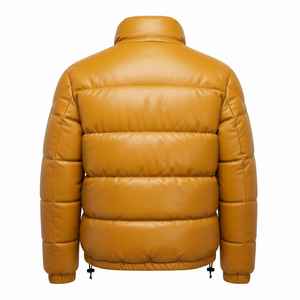 Chaqueta acolchada de invierno de cuero genuino grueso, diseñada para proteger del aire frío y a la vez ofrecer una prenda exterior moderna y suave. - Product Image 2