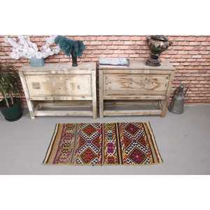 Tapis turc 2x3,4 pieds, petit tapis vintage, tapis en laine camouflage rouge - Product Image 2