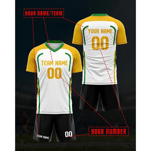 Camiseta de Fútbol para Hombre, Cómoda y Transpirable, con Nombre y Número Personalizados, Color Amarillo, Estilo Fútbol Americano, Corte Automatizado - Product Image 2