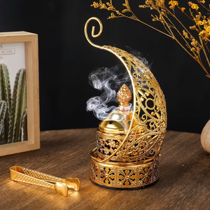 Traditional Islamic Brass Golden Bakhoor & Oud <b>Burner</b> Luxury <b>Incense</b> <b>Holder</b> for Ramadan and Home Fragrance - Product Image 5