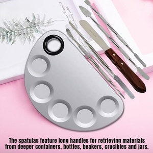 Full Stainless Steel Spatula Set to Use with Makeup-<b>Palette</b> for Blending Cosmetics Mixer Tool Custom Logo Eco-friendly Pack - Product Image 5