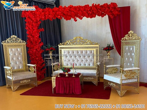 Nouveau design de siège en métal pour la mariée Pré mariage Photoshoot siège de mariage en métal cristal siège de mariage de luxe pour l'événement Mehndi - Product Image 6