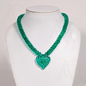 Collier d'émeraudes cultivées en laboratoire Perles à facettes lisses polies vertes Nano Cut Gemstone Strand for Jewelry Making Customisable - Product Image 4