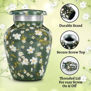 Mini urnas verdes para cenizas humanas, urnas pequeñas para cenizas, recuerdo, pequeñas urnas decorativas pequeñas de 3 pulgadas, 1 unidad - Product Image 3