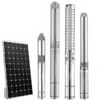 Pompe submersible pour puits solaire AC 3 HP 2.5 "ensemble de pompes haute pression pour les applications goutte à goutte et arrosage dans les systèmes agricoles