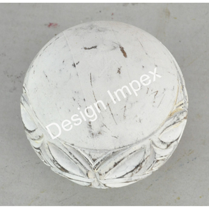 Bola blanca pintada a mano Bolas de madera natural de la India Bola de madera decorativa Pantalla antideslizante Escritorio de oficina Pisapapeles y objetos - Product Image 3