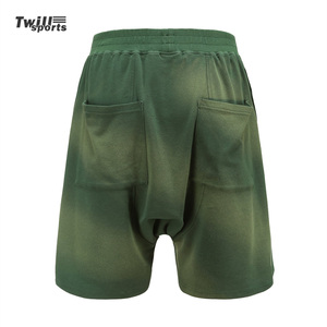 Pantalones Cortos de Lona Verdes Twillsports para Hombre, Lavado Ácido, Bolsillos Traseros, Verano, Estilo Urbano, Antiarrugas, Secado Rápido, Venta al por Mayor OEM Personalizados - Product Image 2