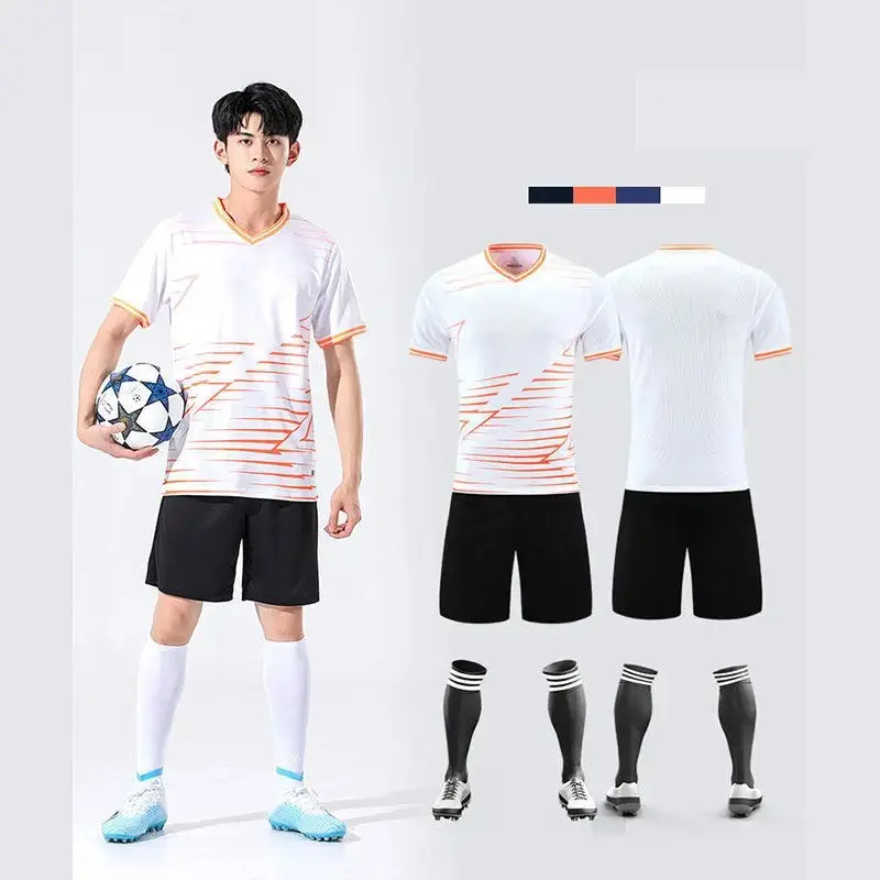 Conjunto de uniforme de futebol masculino, camisa de futebol da equipe