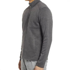 Veste en polaire polaire tricotée pour homme, couleur anthracite |   Hybride urbain lourd de 240 g |   Broderie de performance exécutive OEM sur le devant - Product Image 3