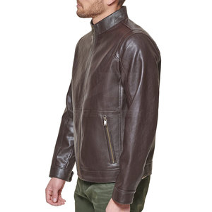 เสื้อแจ็กเก็ตหนังผู้ชายปกตั้งโลโก้ได้ตามต้องการ - Product Image 2