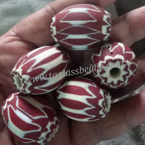 Cuentas de cristal de Murano estilo Chevron de lujo de 8mm, cristal de hueso natural suelto para fines decorativos, cuentas de cristal de hueso liso - Product Image 3