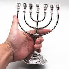 Traditional Design Brass Menorah Candle Holder Jewish Hanukkah <b>Lamp</b> Decorative Candle Stand Home - Product Image 5