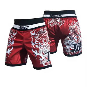 2025 Usine En Gros Logo Personnalisé Hommes Arts Martiaux Porter Muay Thai Shorts Combat MMA Kickboxing Shorts Polyester - Product Image 5