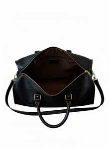 Sac de voyage de luxe en cuir véritable noir pour femmes et hommes - Sac de week-end, bagages de voyage, sac de sport, résistant à l'eau, grande capacité - Product Image 6