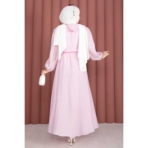 Conjunto de Dos Piezas Pink Lady con Falda de Gasa con Volantes, Blazer Floral con Corte Acampanado, 100% Lino, Tops Cortos de Corte Holgado - Product Image 5