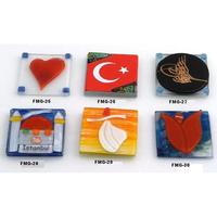 Aimant de réfrigérateur Evil Eyes en verre de 5x5 cm Aimant décoratif unique et élégant