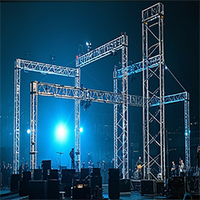 Éclairage de scène musicale OEM pour scène de concert Structure de scène en treillis pour DJ Truss d'éclairage mobile en aluminium pour festival de musique Événement
