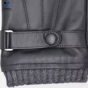 High Quality Touch Screen Plain Leather <b>Gloves</b> Winter Warm Outdoor Daily Use <b>Fur</b> Lining - Product Image 6