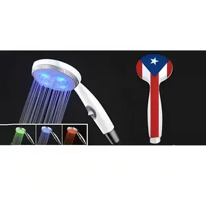 Gedruckte LED-Hand duschen mit Puerto Rico-Flagge für modernes Bade zubehör zu Großhandels preisen vom US-Hersteller