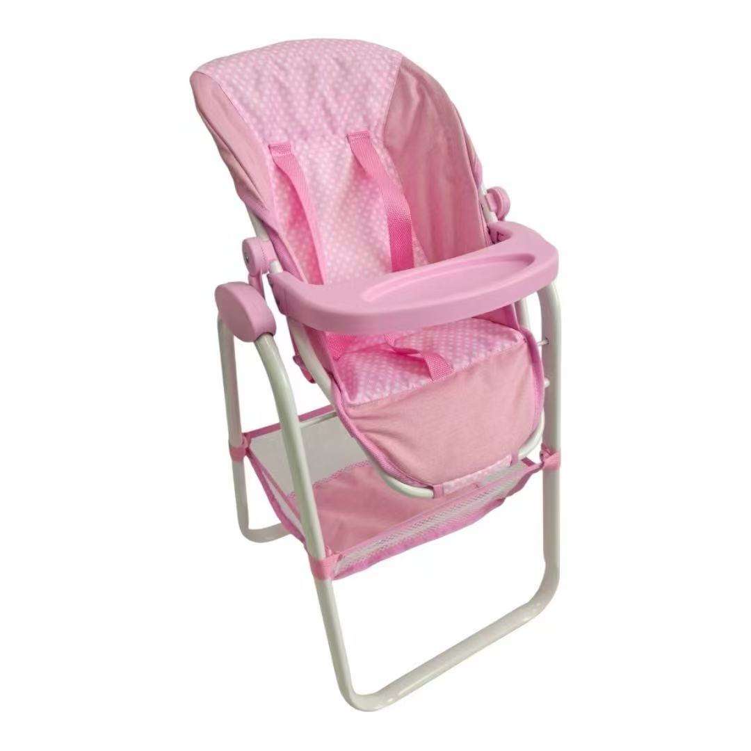 Smyths Toys Toy Baby Doll High Chair Baby Doll Pink Cot Highchair