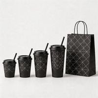 LOKYO Gobelets Buvables Personnalisés avec Logo, Double Paroi, 10oz pour Boissons Chaudes et Lait, Gobelets à Café en Papier 12oz avec Couvercle