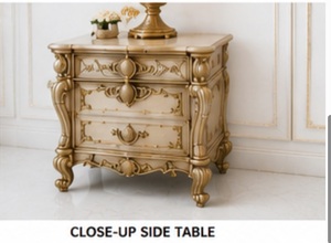 Juego de Dormitorio de Madera Maciza Tallada en Dorado y Terciopelo Rojo de Alta Gama, Diseño Maharaja, para Interiores de Lujo - Product Image 2