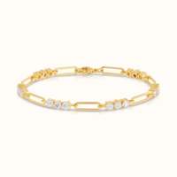 Bracelet tennis en or jaune avec diamants de laboratoire, couleur E, clarté VS1, 10 grammes, bijoux pour femmes, fournisseur OEM, taille brillant