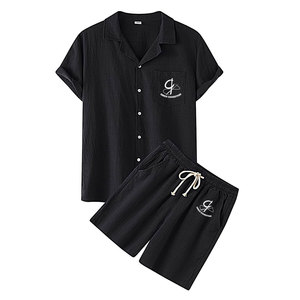 Ensemble T-shirt et short pour homme surdimensionné avec design personnalisé Tenues décontractées Ensemble de vêtements 2 pièces avec t-shirts courts - Product Image 1